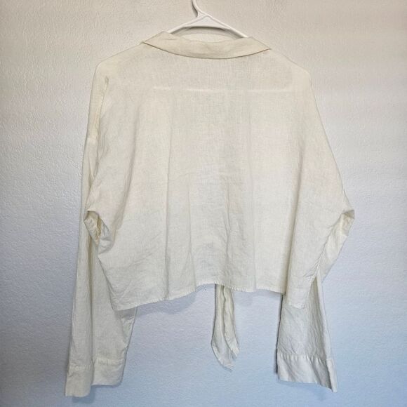 Calia | SET Front Tie Top & Wide Straight Leg Relaxed Pants, Womens Large XL - Picture 5 of 9